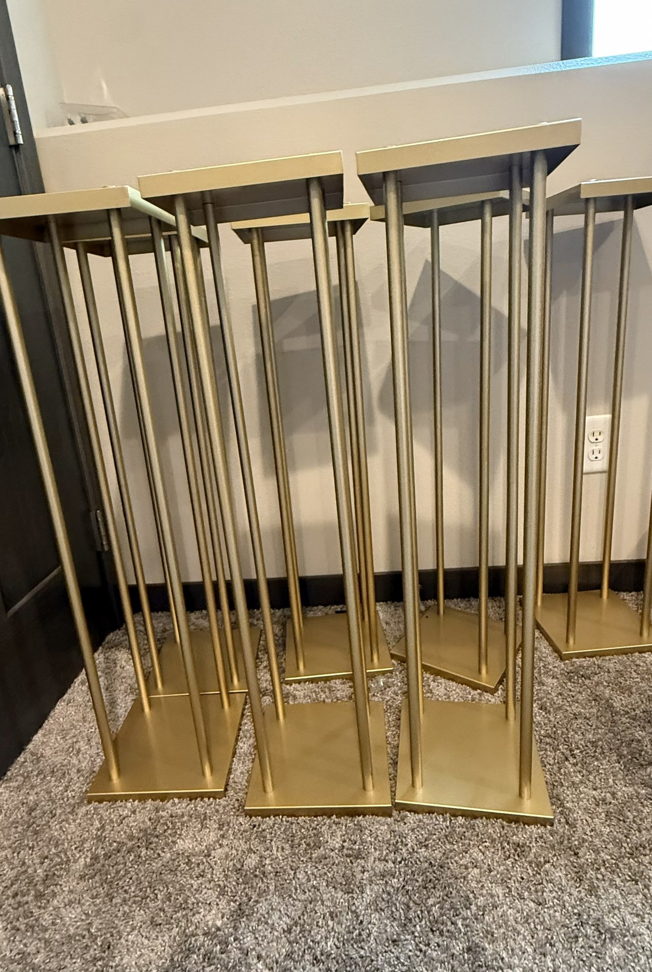 Gold geometric pedestals and stands